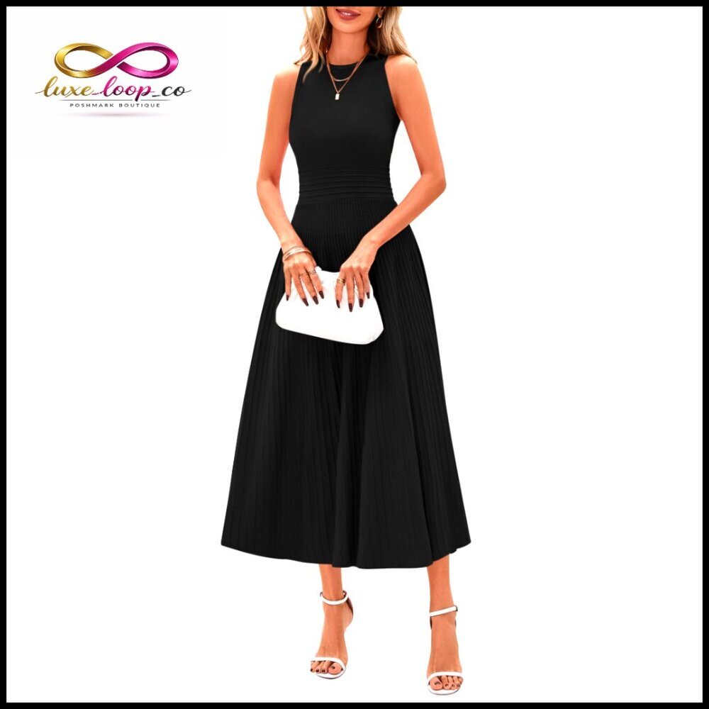 Sleeveless Midi A-Line Cocktail Dress for‎ Work Summer Business Casual